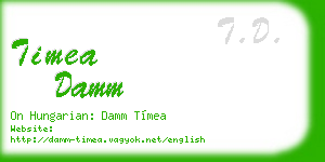 timea damm business card